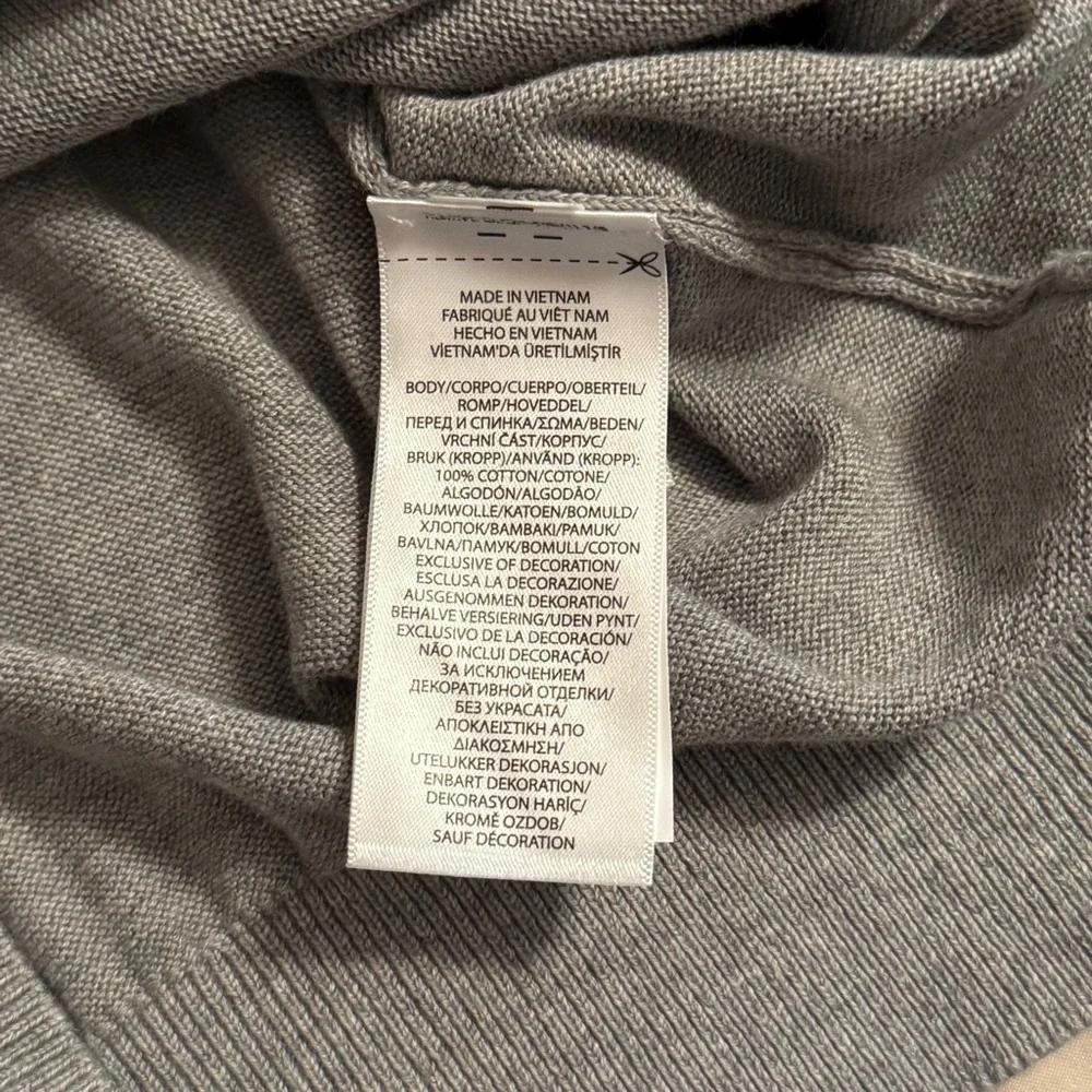 Polo Ralph Lauren Mens Size XL Gray V-Neck Knitted Pima Cotton Sweater Gray Pony - Picture 4 of 8